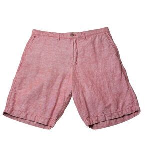 Gap Linen Shorts Red Chino Flat Front Casual Mens Size 34 Zipper fly. Button